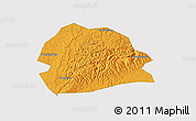 Political 3D Map of Rong Xian, single color outside