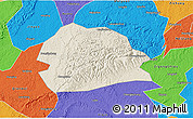 Shaded Relief 3D Map of Rong Xian, political outside