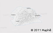 Silver Style 3D Map of Rong Xian, single color outside