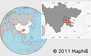 Gray Location Map of Rong Xian, highlighted country, highlighted parent region
