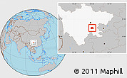 Gray Location Map of Rong Xian, highlighted parent region