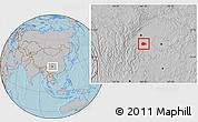 Gray Location Map of Rong Xian, hill shading