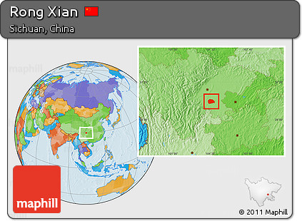 Political Location Map of Rong Xian