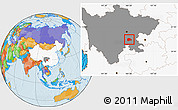 Political Location Map of Rong Xian, highlighted country, highlighted parent region