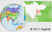 Political Location Map of Rong Xian, highlighted parent region