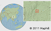 Savanna Style Location Map of Rong Xian, hill shading