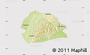 Physical Map of Rong Xian, cropped outside