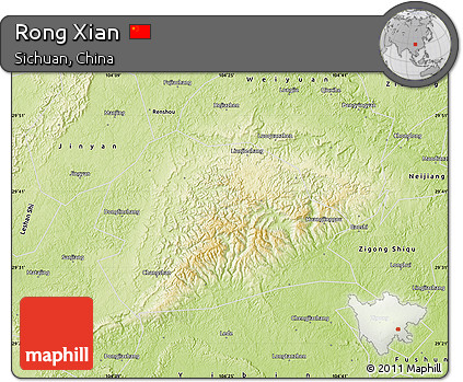 Physical Map of Rong Xian