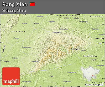Physical Map of Rong Xian