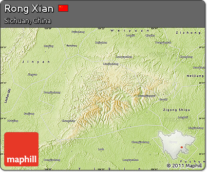 Physical Map of Rong Xian