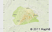 Physical Map of Rong Xian, lighten