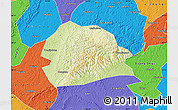 Physical Map of Rong Xian, political outside