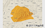 Political Map of Rong Xian, shaded relief outside