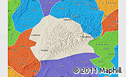 Shaded Relief Map of Rong Xian, political outside