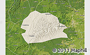 Shaded Relief Map of Rong Xian, satellite outside