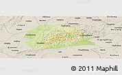 Physical Panoramic Map of Rong Xian, shaded relief outside