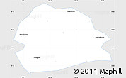 Silver Style Simple Map of Rong Xian, single color outside