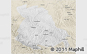 Physical 3D Map of Serxu, shaded relief outside