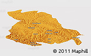 Political Panoramic Map of Serxu, cropped outside