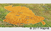 Political Panoramic Map of Serxu, satellite outside