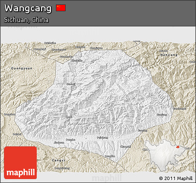 Classic Style 3D Map of Wangcang