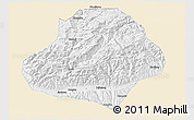 Classic Style 3D Map of Wangcang, single color outside