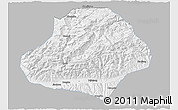 Gray 3D Map of Wangcang, single color outside