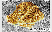 Physical 3D Map of Wangcang, desaturated