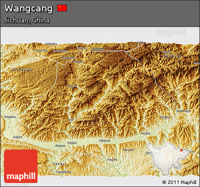 Physical 3D Map of Wangcang
