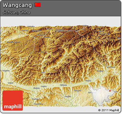 Physical 3D Map of Wangcang