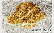Physical 3D Map of Wangcang, lighten, semi-desaturated
