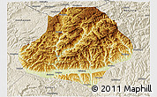 Physical 3D Map of Wangcang, shaded relief outside