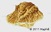 Physical 3D Map of Wangcang, single color outside
