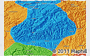 Political 3D Map of Wangcang
