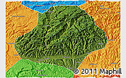 Satellite 3D Map of Wangcang, political outside