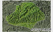 Satellite 3D Map of Wangcang, semi-desaturated
