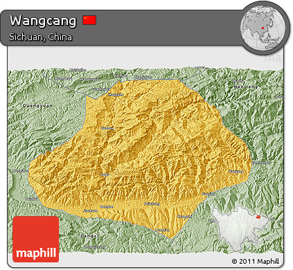 Savanna Style 3D Map of Wangcang