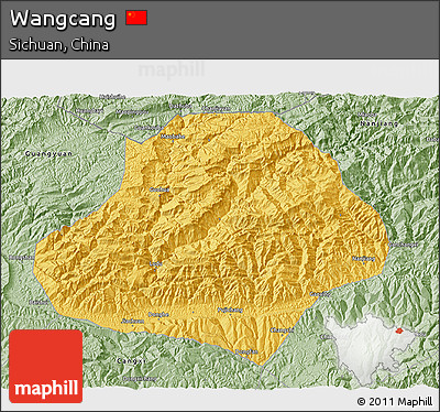 Savanna Style 3D Map of Wangcang