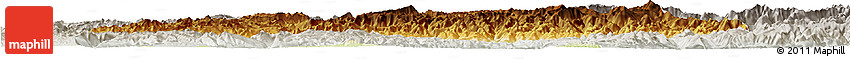 Physical Horizon Map of Wangcang, lighten, semi-desaturated