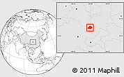 Blank Location Map of Wangcang, highlighted country