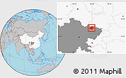 Gray Location Map of Wangcang, highlighted country, highlighted parent region