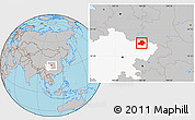 Gray Location Map of Wangcang, highlighted parent region