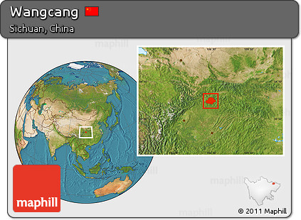 Satellite Location Map of Wangcang