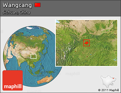 Satellite Location Map of Wangcang