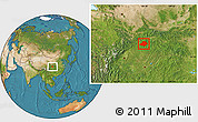 Satellite Location Map of Wangcang