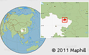 Savanna Style Location Map of Wangcang, highlighted parent region
