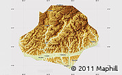 Physical Map of Wangcang, cropped outside