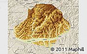 Physical Map of Wangcang, shaded relief outside