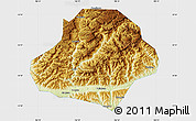 Physical Map of Wangcang, single color outside
