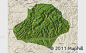 Satellite Map of Wangcang, shaded relief outside